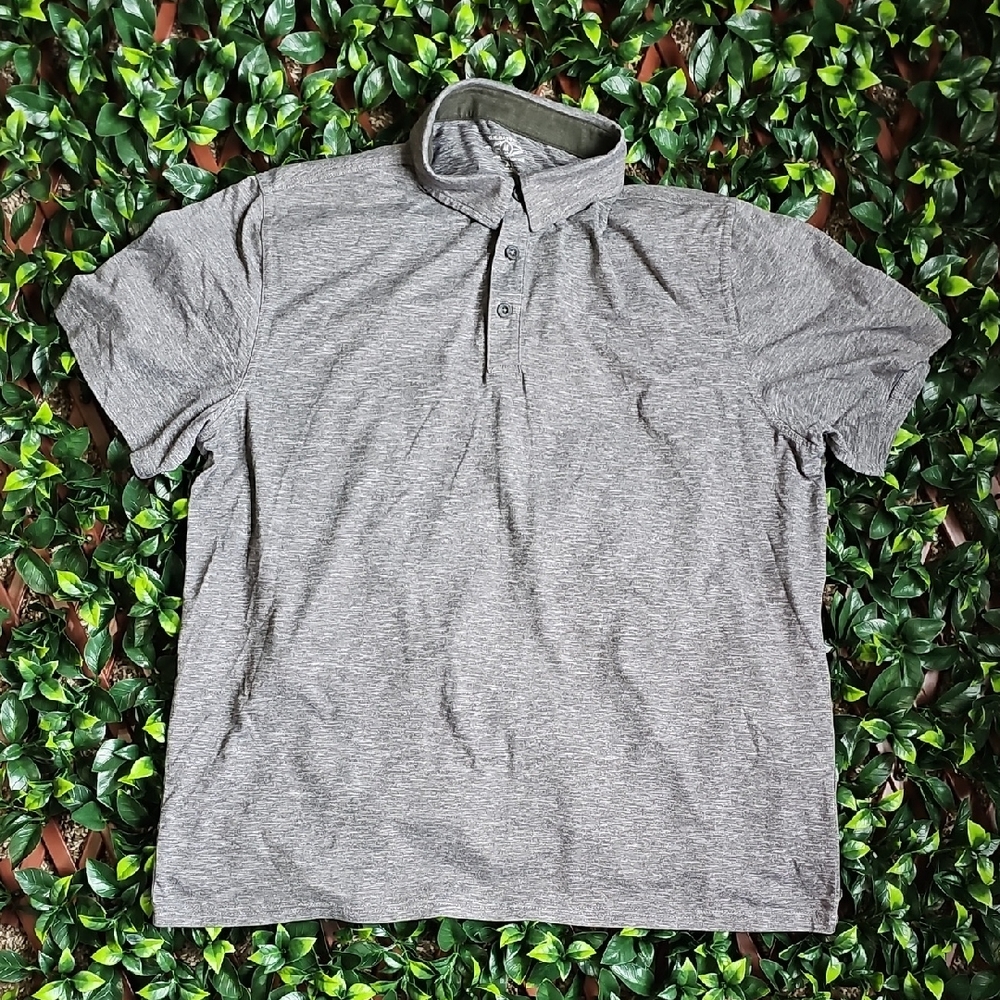 G.H. Bass & Co. Heather Gray Short Sleeve Polo Shirt Size XL